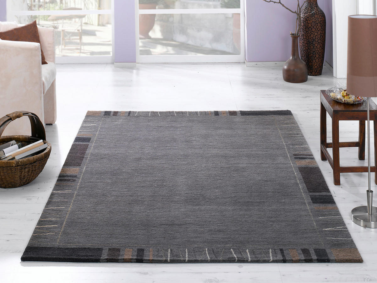 WOLLTEPPICH 200/250 cm Grau, Schwarz  - Schwarz/Grau, Basics, Textil (200/250cm) - Novel