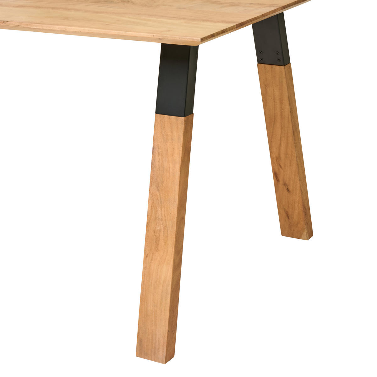 ESSTISCH Holz, Metall 200/100/76 cm  - Schwarz/Naturfarben, Modern, Holz/Metall (200/100/76cm) - Livetastic