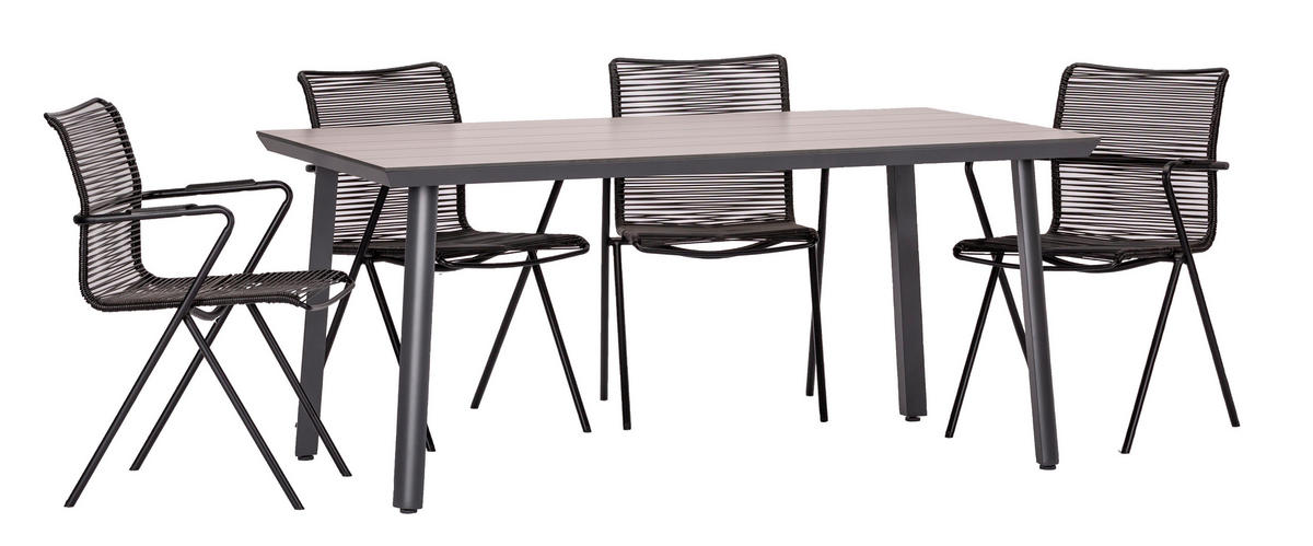 GARTENSET   - Anthrazit/Schwarz, Basics, Holzwerkstoff/Kunststoff (92/73/160cm) - Gardenson