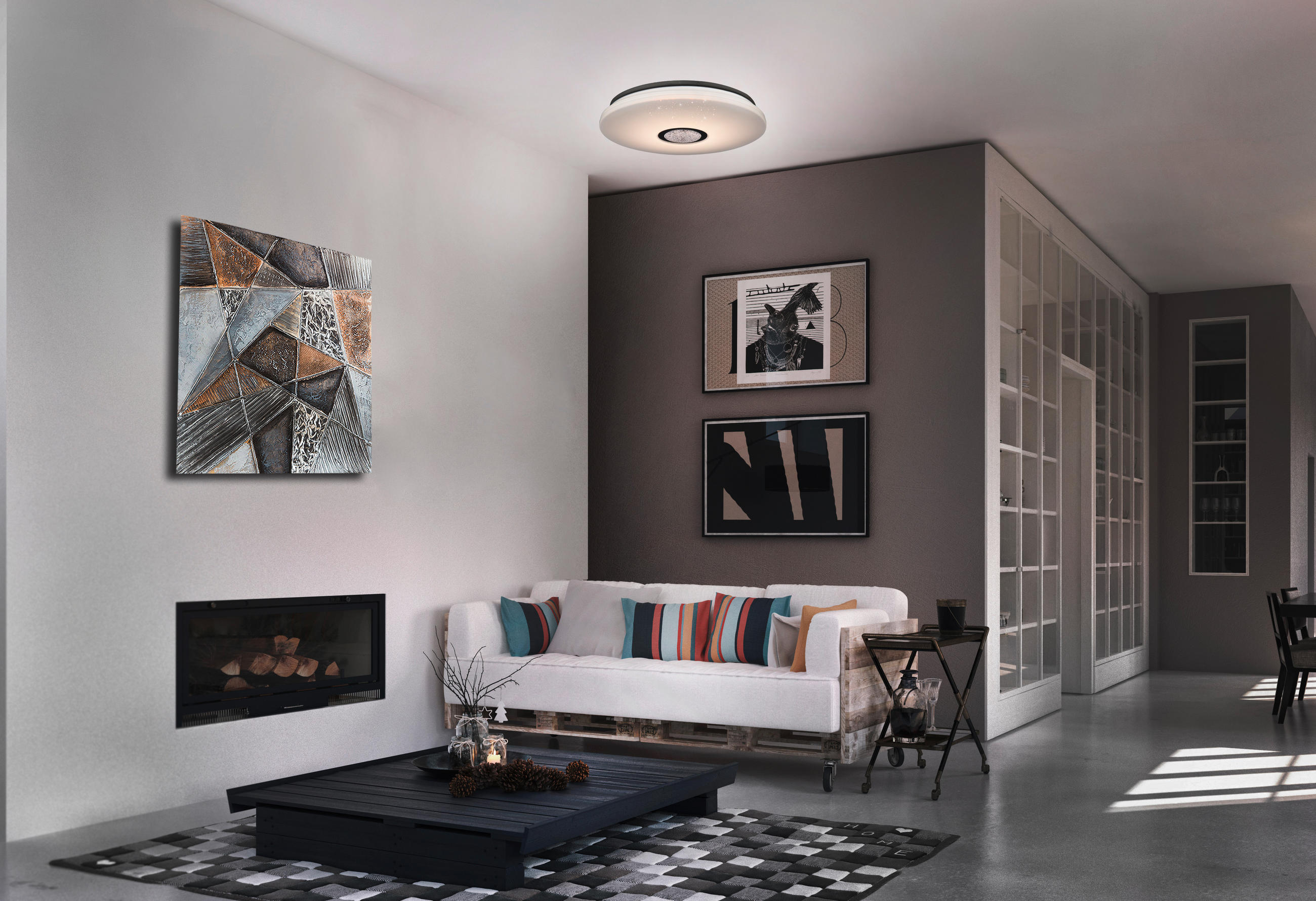 LED-DECKENLEUCHTE 30 cm  - Weiß, Basics, Kunststoff (30cm) - Globo