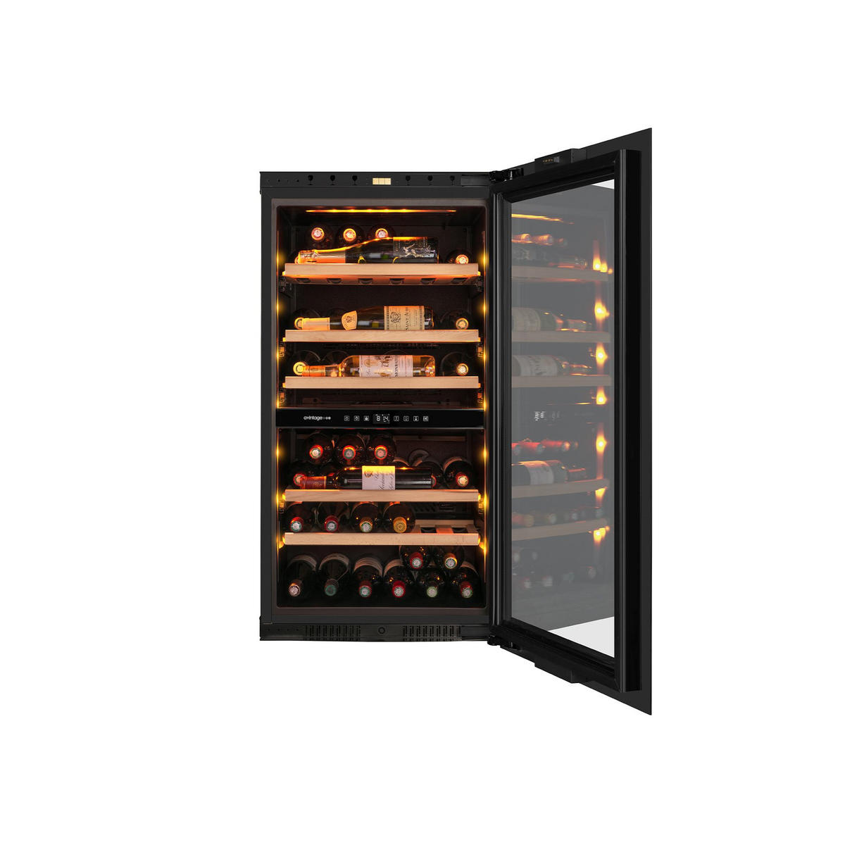 WEINKÜHLSCHRANK AVI105PLATINUM  - Schwarz, Basics, Glas/Holz (59,0/105,5/56,5cm)