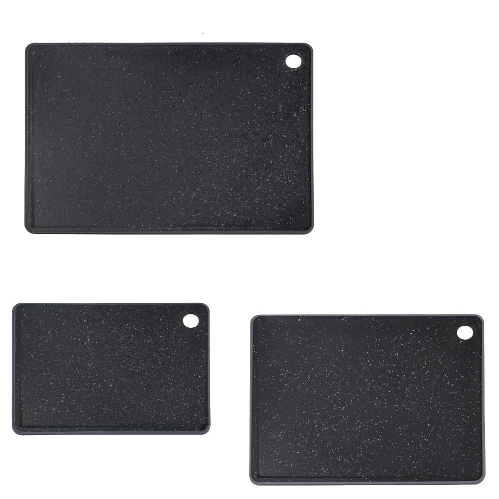 SCHNEIDEBRETT-SET 3-teilig     - Schwarz, Basics, Kunststoff - Kesper