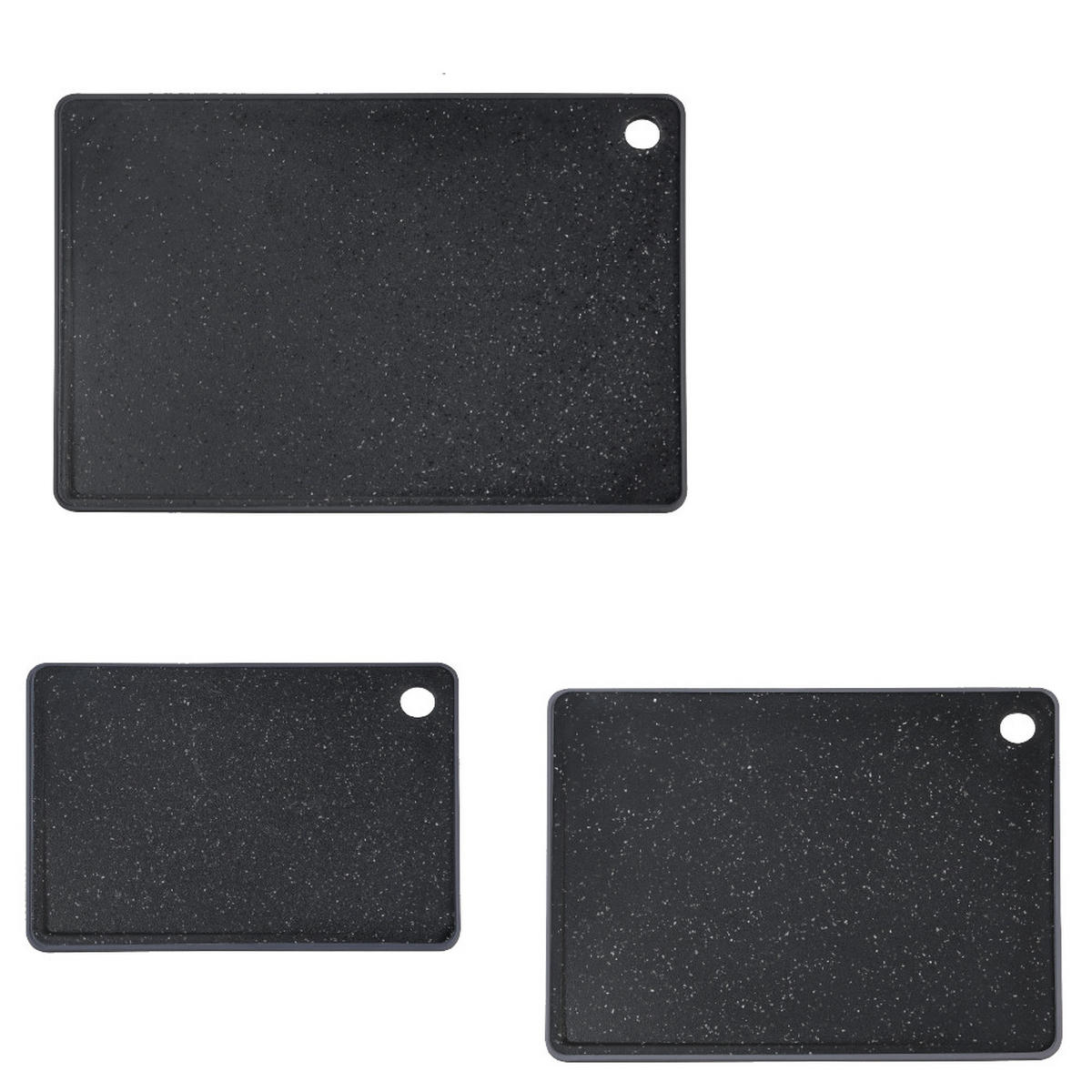 SCHNEIDEBRETT-SET Kunststoff  - Schwarz, Basics, Kunststoff - Kesper