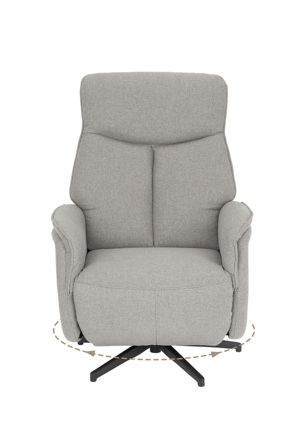 FERNSEHSESSEL  mit Flachgewebe Grau  - Schwarz/Grau, Design, Textil/Metall (71/105/85cm) - MID.YOU