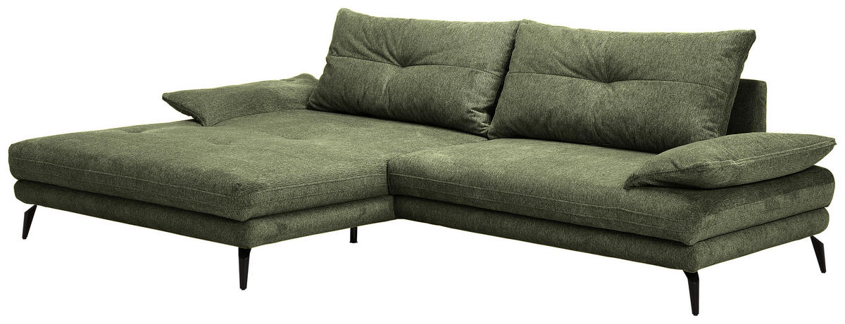 HÖRNSOFFA i flatväv mörkgrön  - svart/mörkgrön, Design, metall/textil (176/294cm) - MID.YOU