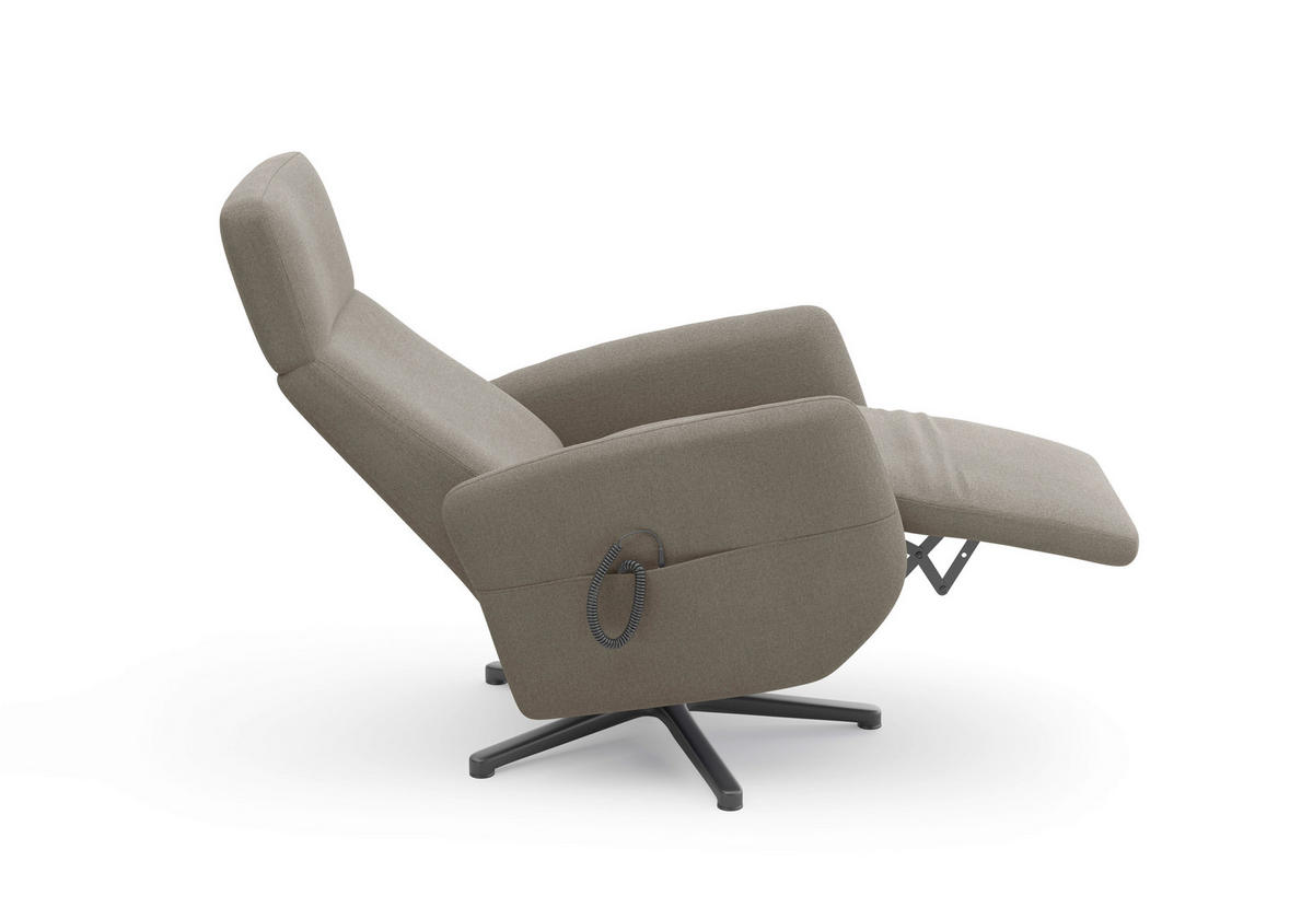 RELAXSESSEL in Textil Schlammfarben  - Schlammfarben/Schwarz, KONVENTIONELL, Textil/Metall (71/110/82cm) - Sit & More