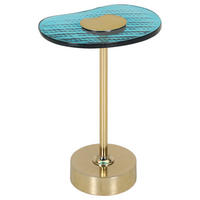 BEISTELLTISCH 30/30/60 cm Türkis, Goldfarben organisch  - Türkis/Goldfarben, Design, Glas/Metall (30/30/60cm) - Landscape