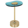 BEISTELLTISCH 30/30/60 cm Türkis, Goldfarben organisch  - Türkis/Goldfarben, Design, Glas/Metall (30/30/60cm) - Landscape