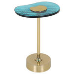 BEISTELLTISCH 30/30/60 cm Türkis, Goldfarben organisch  - Türkis/Goldfarben, Design, Glas/Metall (30/30/60cm) - Landscape