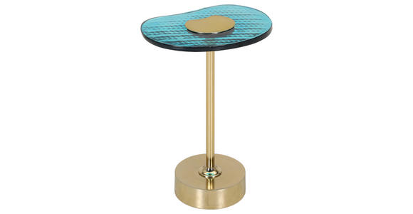 BEISTELLTISCH 30/30/60 cm Türkis, Goldfarben organisch  - Türkis/Goldfarben, Design, Glas/Metall (30/30/60cm) - Landscape