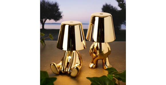 AKKU-TISCHLEUCHTE Brooklyn 9/17 cm  - Goldfarben, Trend, Kunststoff/Metall (9/17cm) - Novel