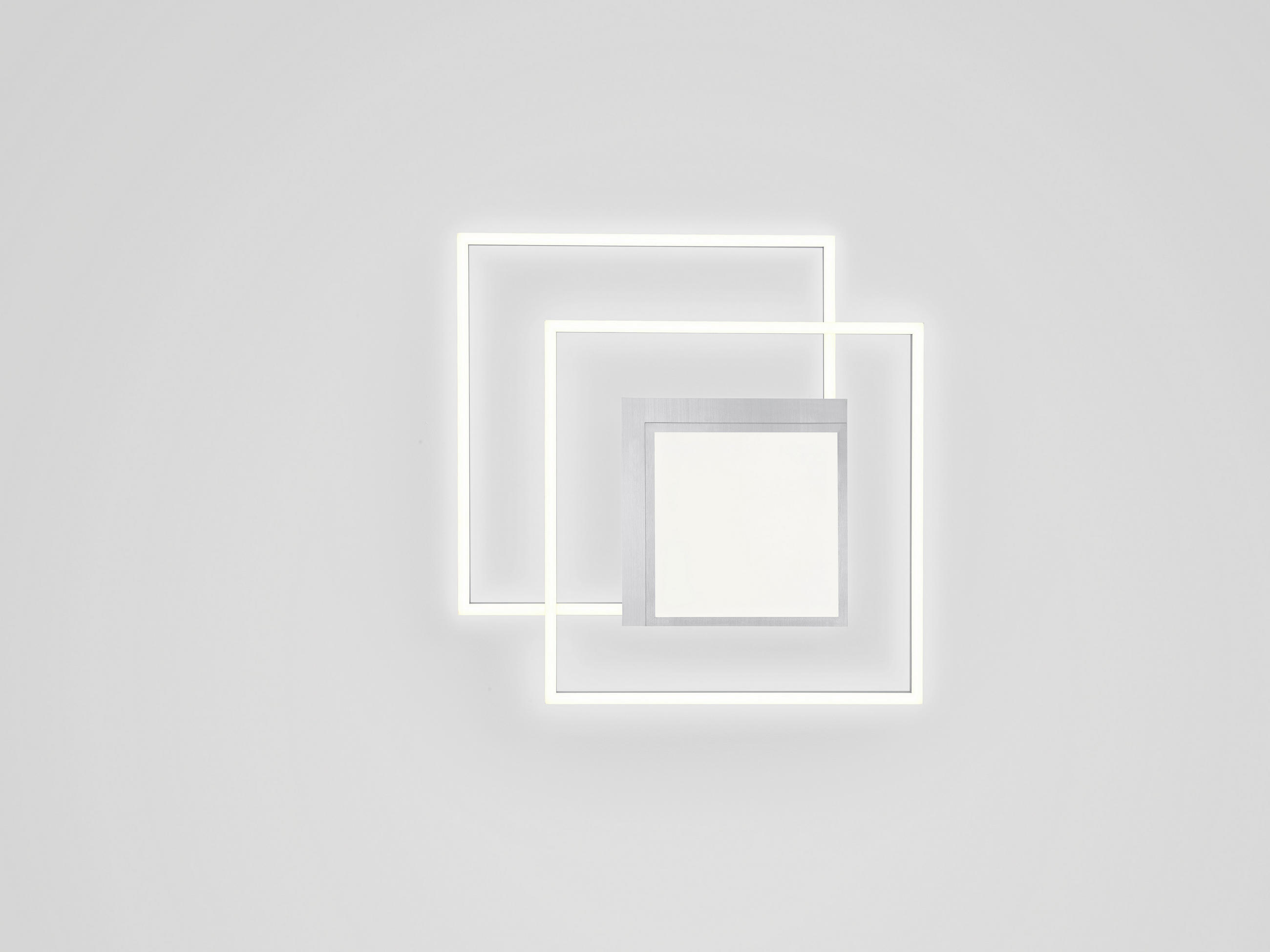 LED-DECKENLEUCHTE KARO 60/60/10 cm   - Alufarben, Design, Metall (60/60/10cm) - Hell