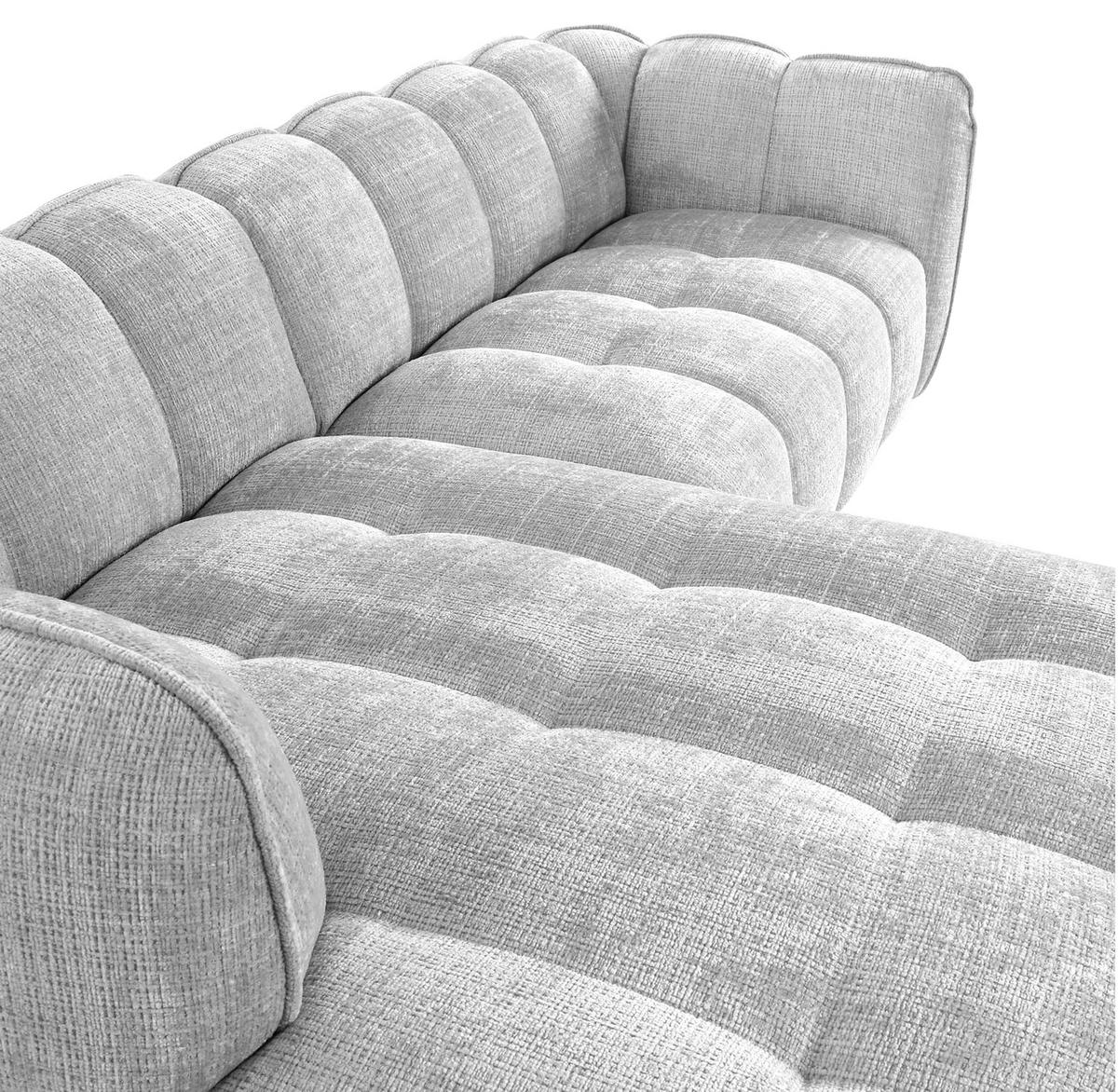 HÖRNSOFFA i chenille ljusgrå  - ljusgrå/svart, Klassisk, textil/plast (172/272cm) - MID.YOU