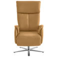 RELAXSESSEL in Leder Currygelb  - Currygelb/Edelstahlfarben, Design, Leder/Metall (70/124/85cm) - Cantus