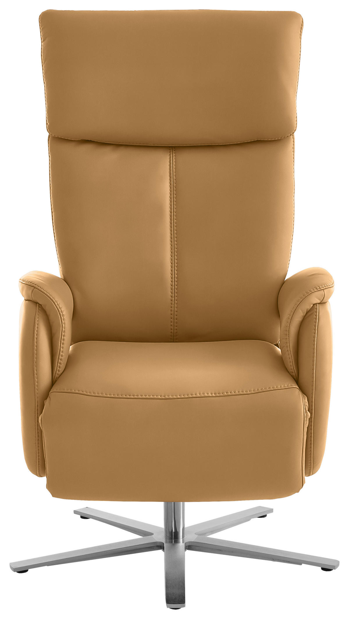 RELAXSESSEL in Leder Currygelb  - Currygelb/Edelstahlfarben, Design, Leder/Metall (70/124/85cm) - Cantus