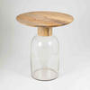 BEISTELLTISCH 50/50/55 cm Mangoholz Hartholz Klar, Naturfarben rund  - Klar/Naturfarben, Basics, Glas/Holz (50/50/55cm) - MID.YOU