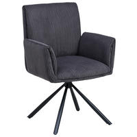 ARMLEHNSTUHL  in Eisen Cord  - Anthrazit/Schwarz, MODERN, Textil/Metall (65/90/62cm) - MID.YOU