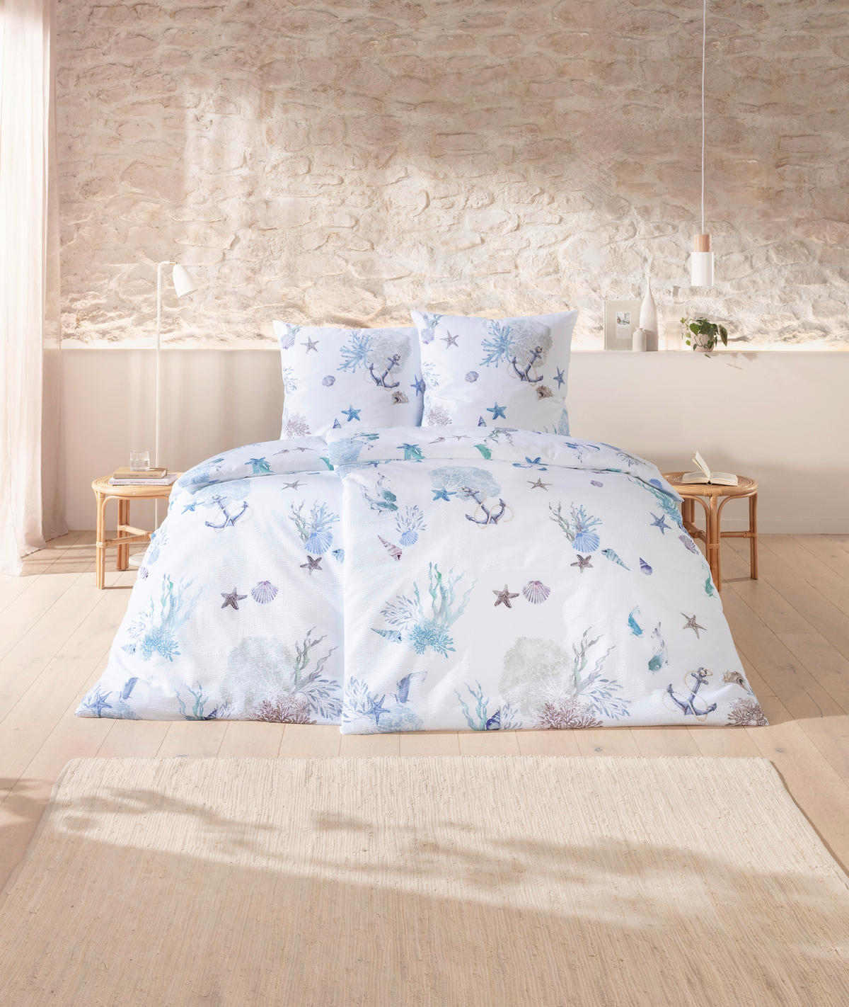 BETTWÄSCHE Impulse 155/220 cm  - Blau, Design, Textil (155/220cm) - Estella