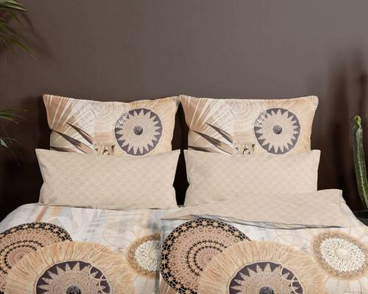 WENDEBETTWÄSCHE Raeni Satin 155/220 cm  - Taupe/Beige, Design, Textil (155/220cm)