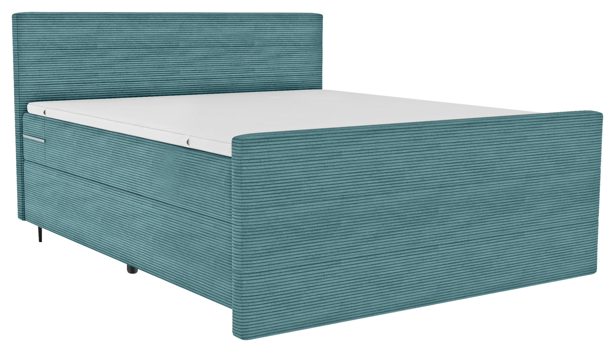 BOXSPRINGBETT 180/200 cm  in Türkis  - Türkis/Schwarz, KONVENTIONELL, Textil/Metall (180/200cm) - Carryhome