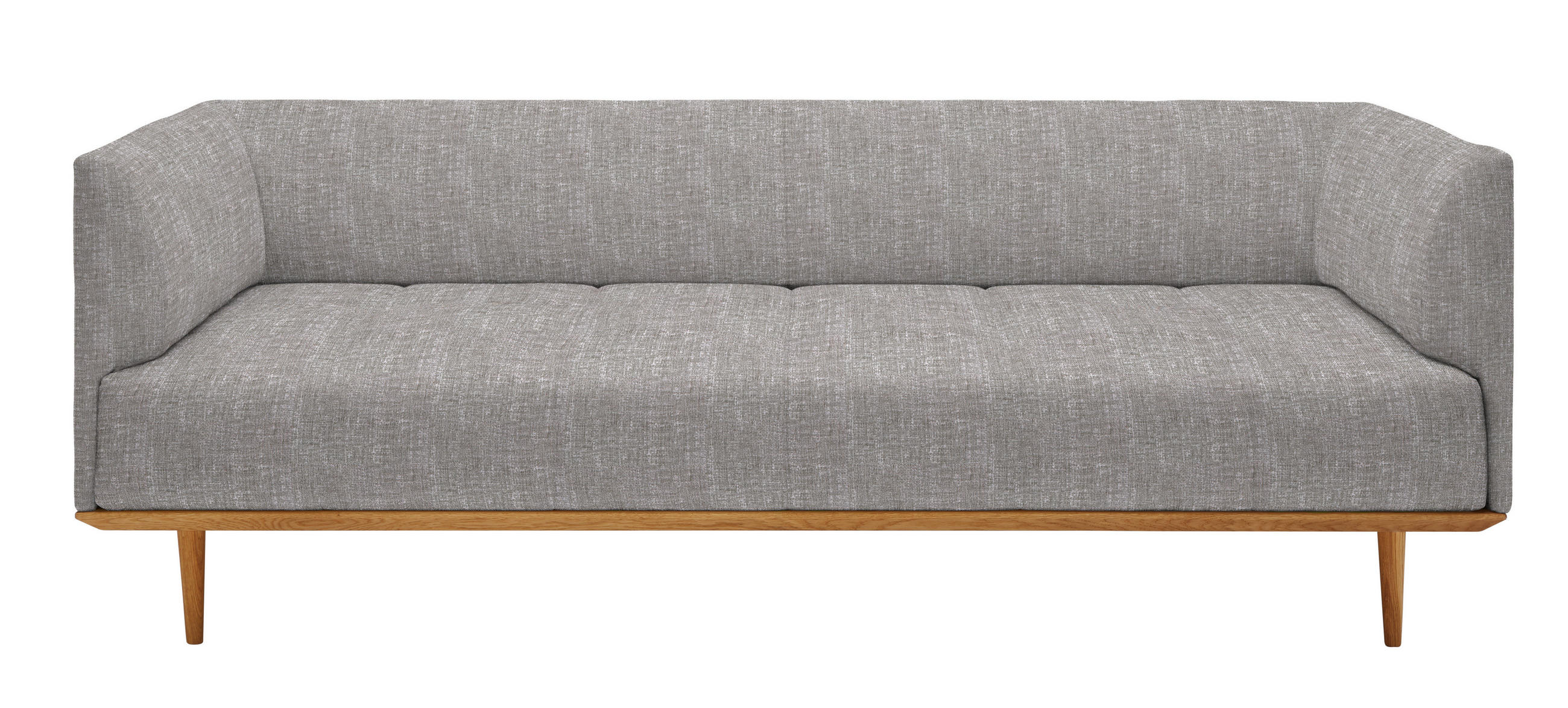 BIGSOFA in Flachgewebe Grau  - Grau, MODERN, Holz/Textil (220/77/120cm) - Joka