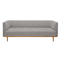 BIGSOFA in Flachgewebe Grau  - Grau, Modern, Holz/Textil (220/77/120cm) - Joka