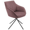 ARMLEHNSTUHL  Lederauswahl, Stoffauswahl, Typenauswahl, Gestellauswahl, automatische Rückholfunktion, Sitzfläche 320° drehbar Flachgewebe  - Schwarz/Altrosa, Design, Textil/Metall (60/84/67cm) - Koinor