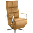 RELAXSESSEL in Leder Cognac  - Chromfarben/Cognac, Design, Leder/Metall (64/112/80cm) - Cantus