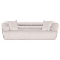BIGSOFA  in Samt Creme  - Creme/Schwarz, KONVENTIONELL, Kunststoff/Textil (240/73/100cm) - Carryhome