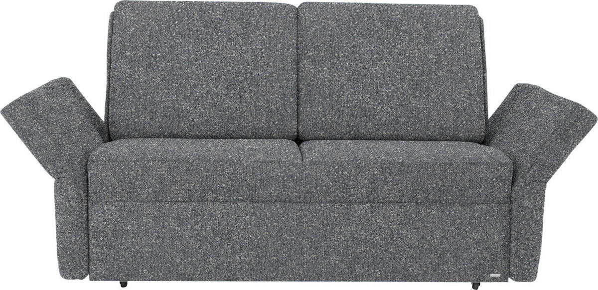 SCHLAFSOFA  in Mikrovelours Grau  - Schwarz/Grau, KONVENTIONELL, Kunststoff/Textil (176/88/91cm) - Sedda