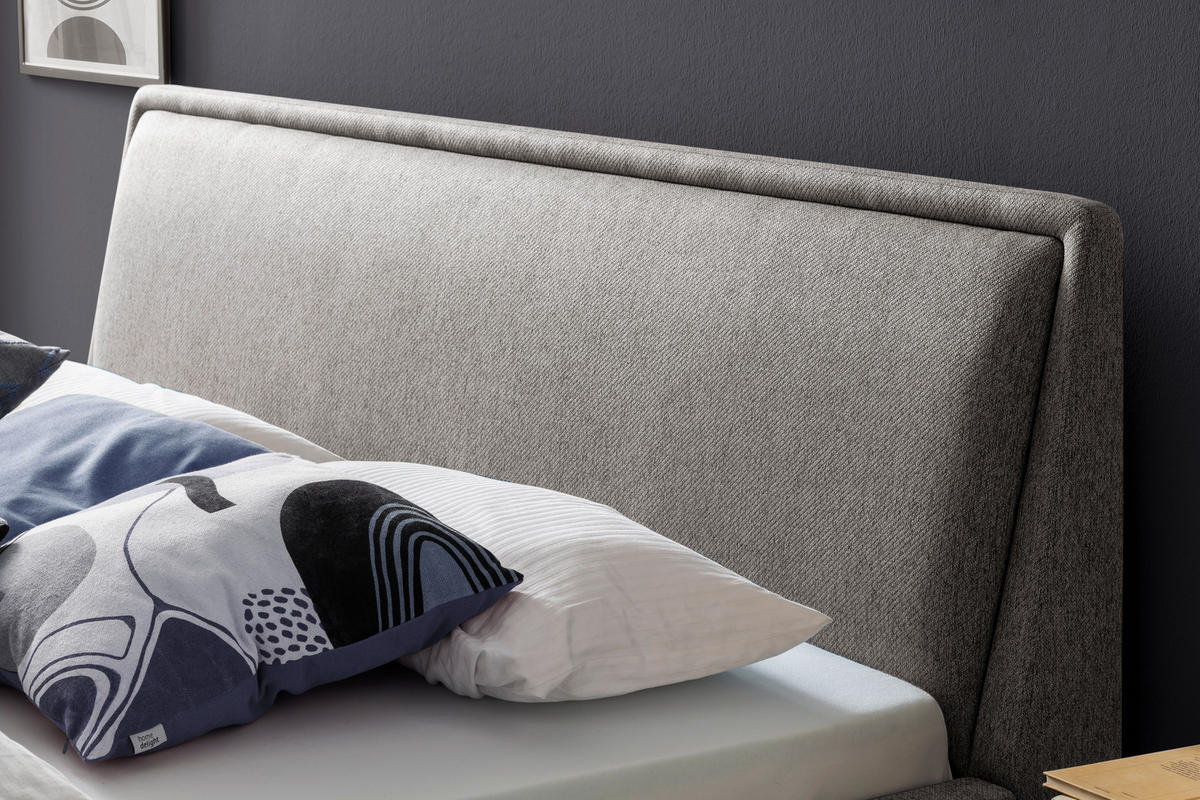 POLSTERBETT 160/200 cm  in Grau  - Schwarz/Grau, Konventionell, Holz/Textil (160/200cm) - Livetastic