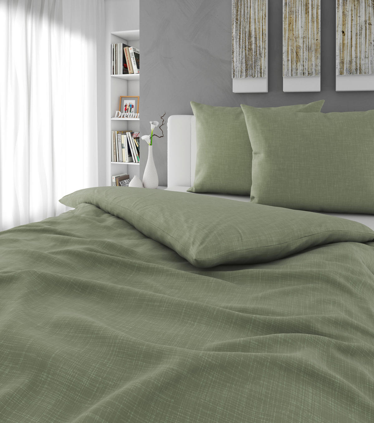 POSTELJNINA 200/200 cm flanela zelena  - zelena, tekstil (200/200cm) - Esposa