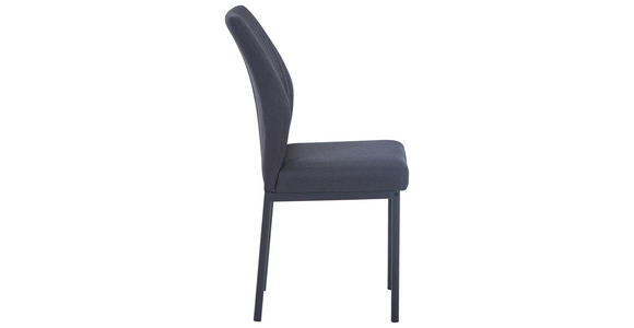 STUHL in Eisen Leinenoptik Metall, Textil - Dunkelgrau/Schwarz, MODERN, Textil/Metall (46/98/58,5cm) - Carryhome