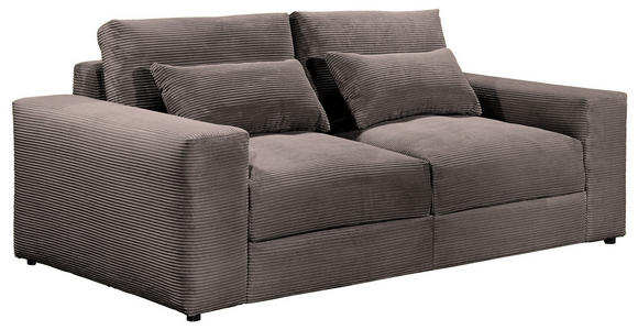 BIGSOFA Cord Mokka  - Schwarz/Mokka, KONVENTIONELL, Kunststoff/Textil (230/78/122cm) - Carryhome