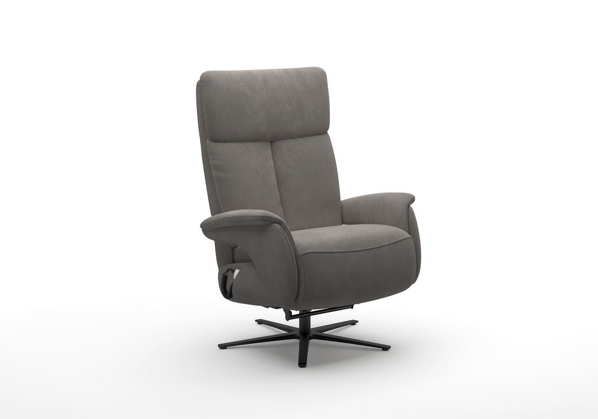 RELAXSESSEL in Textil Graphitfarben  - Schwarz/Graphitfarben, Basics, Textil/Metall (86/111/86cm) - Sit & More