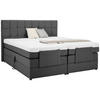 BOXSPRINGBETT 180/200 cm  in Dunkelgrau  - Dunkelgrau/Schwarz, KONVENTIONELL, Kunststoff/Textil (180/200cm) - Moderano