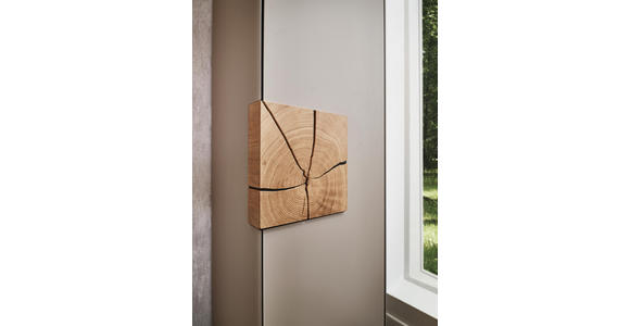 SCHRANK in mehrschichtige Massivholzplatte (Tischlerplatte), vollmassiv Kerneiche Eichefarben, Fango - Fango/Eichefarben, Natur, Glas/Holz (49,5/196/39cm) - Valnatura