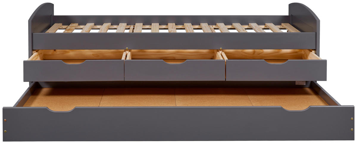 AUSZIEHBETT 90/200 cm Grau  - Naturfarben/Grau, Basics, Holz/Kunststoff (90/200cm) - MID.YOU