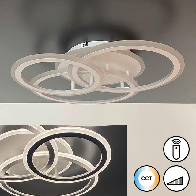 STROPNÍ LED SVÍTIDLO, 50,50/60/12 cm - bílá, Design, kov/plast (50,50/60/12cm)
