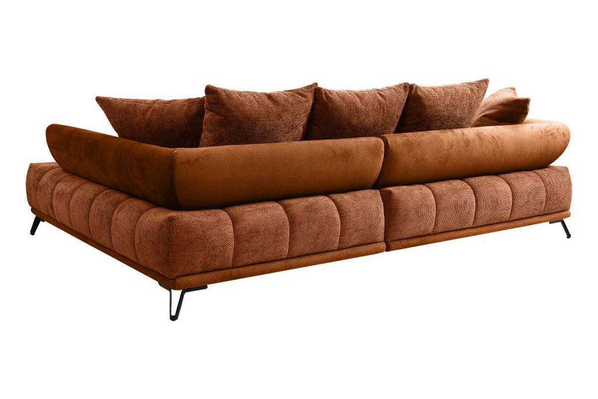 ECKSOFA in Chenille Kupferfarben  262/184 cm  - Schwarz/Kupferfarben, MODERN, Textil/Metall (262/184cm) - MID.YOU