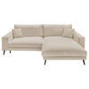 ECKSOFA Creme Webstoff  - Creme/Schwarz, KONVENTIONELL, Textil/Metall (269/195cm) - SetOne by Musterring