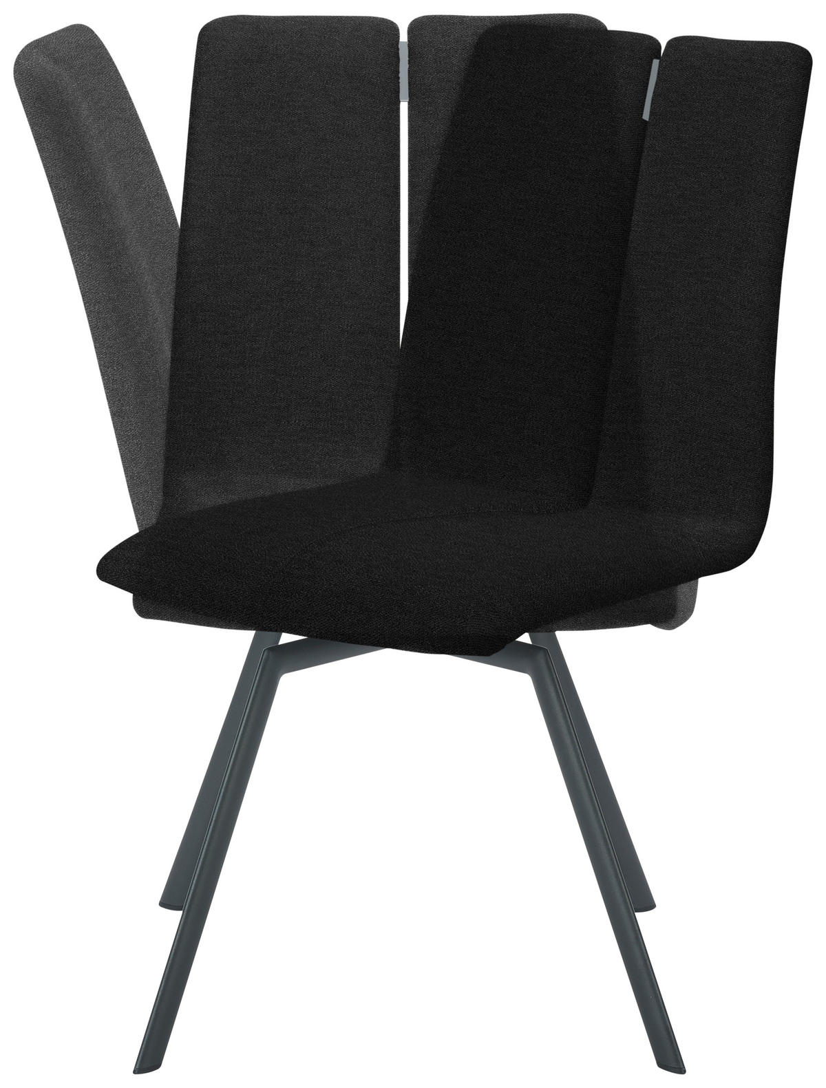 STUHL  Lederauswahl, Stoffauswahl, Typenauswahl Struktur  - Anthrazit, Design, Textil/Metall (50/92/64cm) - Venjakob