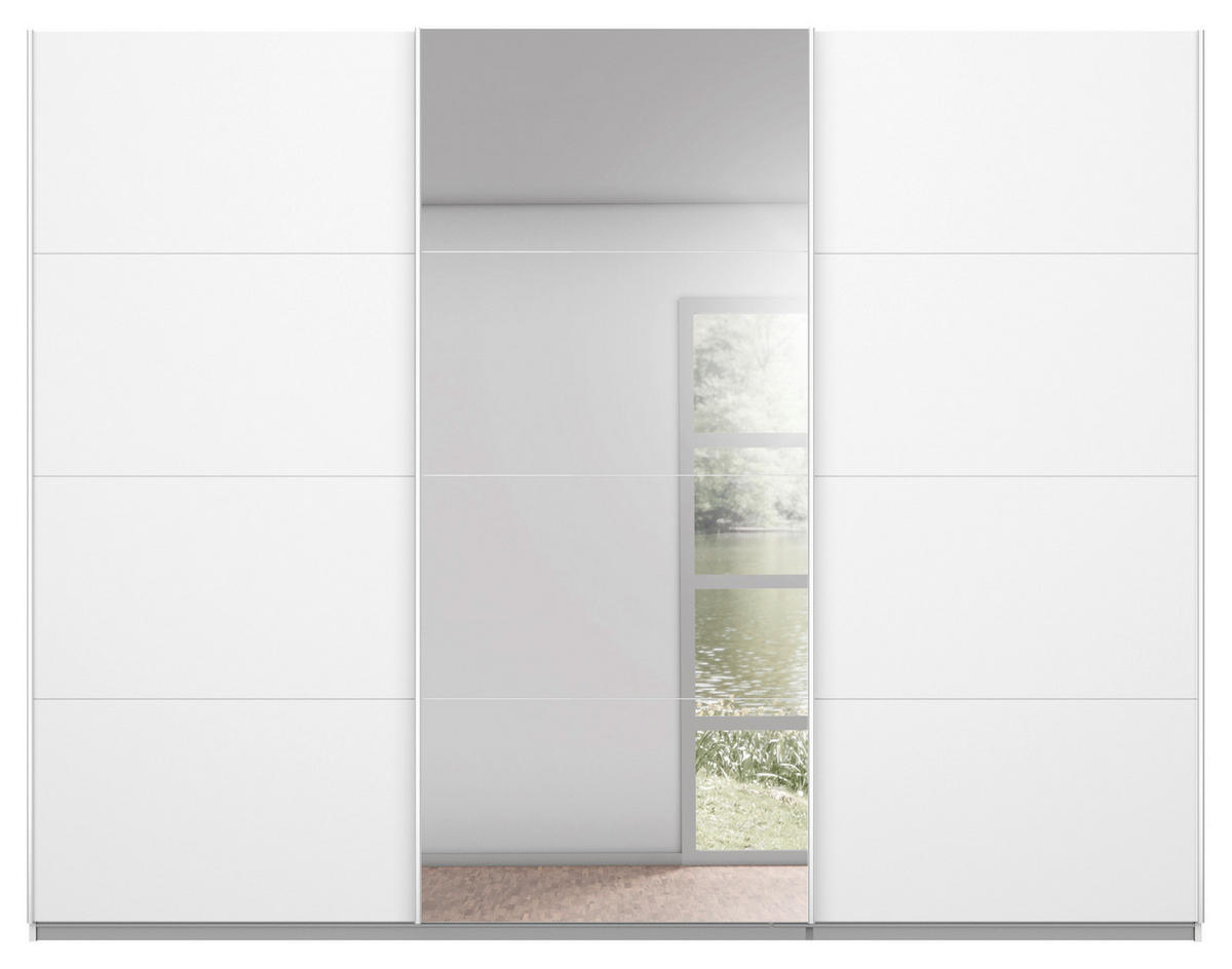 SCHWEBETÜRENSCHRANK 360/210/62 cm 3-türig Weiß  - Weiß, KONVENTIONELL, Holzwerkstoff/Metall (360/210/62cm) - Xora