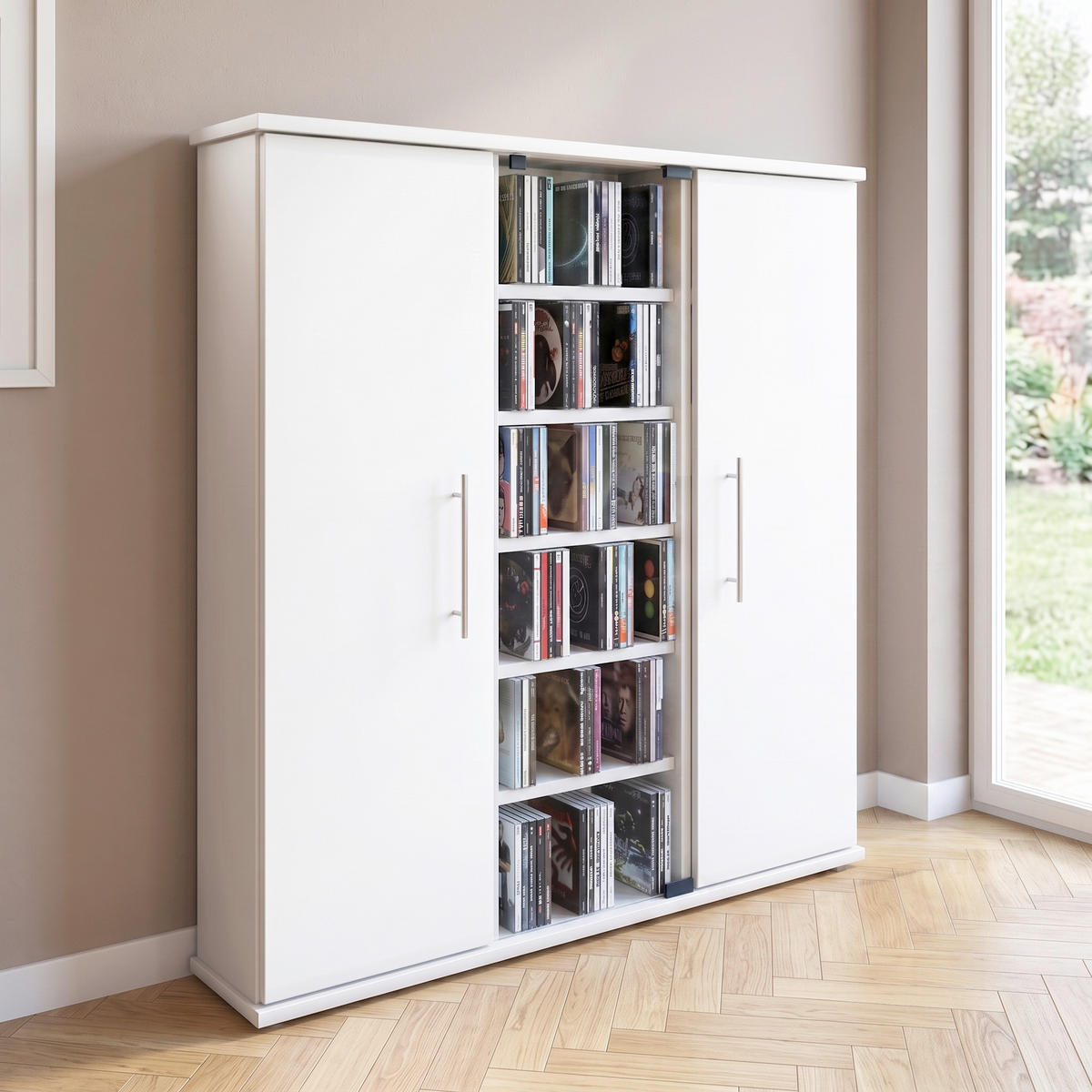 CD REGAL bijela  staklo, drvni materijal   - bijela, Konvencionalno, staklo/drvni materijal (86/91,5/18cm) - MID.YOU