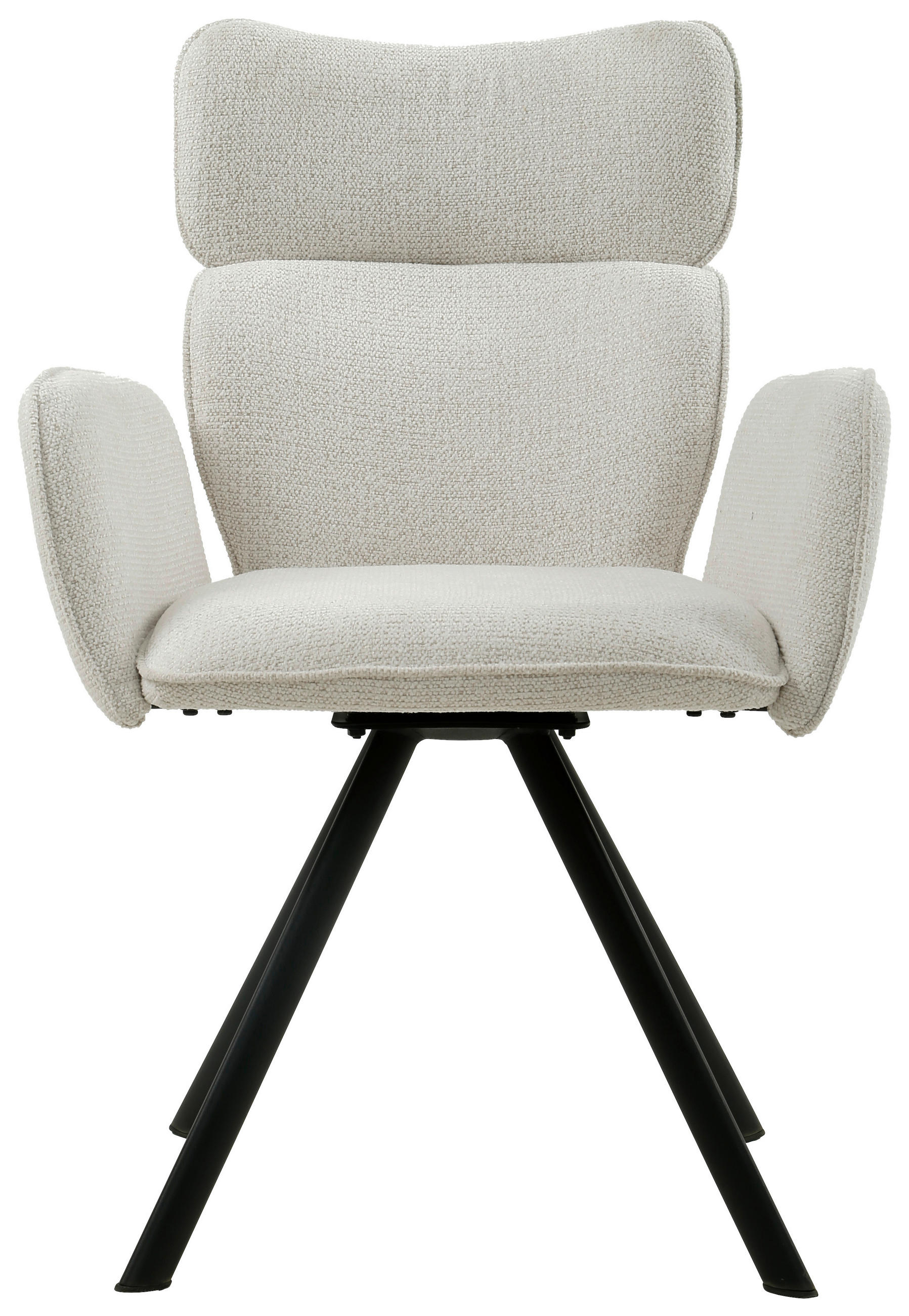 ARMLEHNSTUHL  in Eisen Leinenoptik  - Creme/Schwarz, Design, Holz/Textil (64,5/93/61cm) - Hom`in