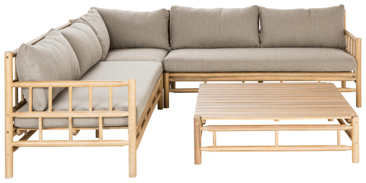 LOUNGEGARNITUR 231,5/231,5 cm Akazie Hartholz  - Taupe/Teakfarben, Natur, Holz/Textil (231,5/231,5cm) - Ambia Garden