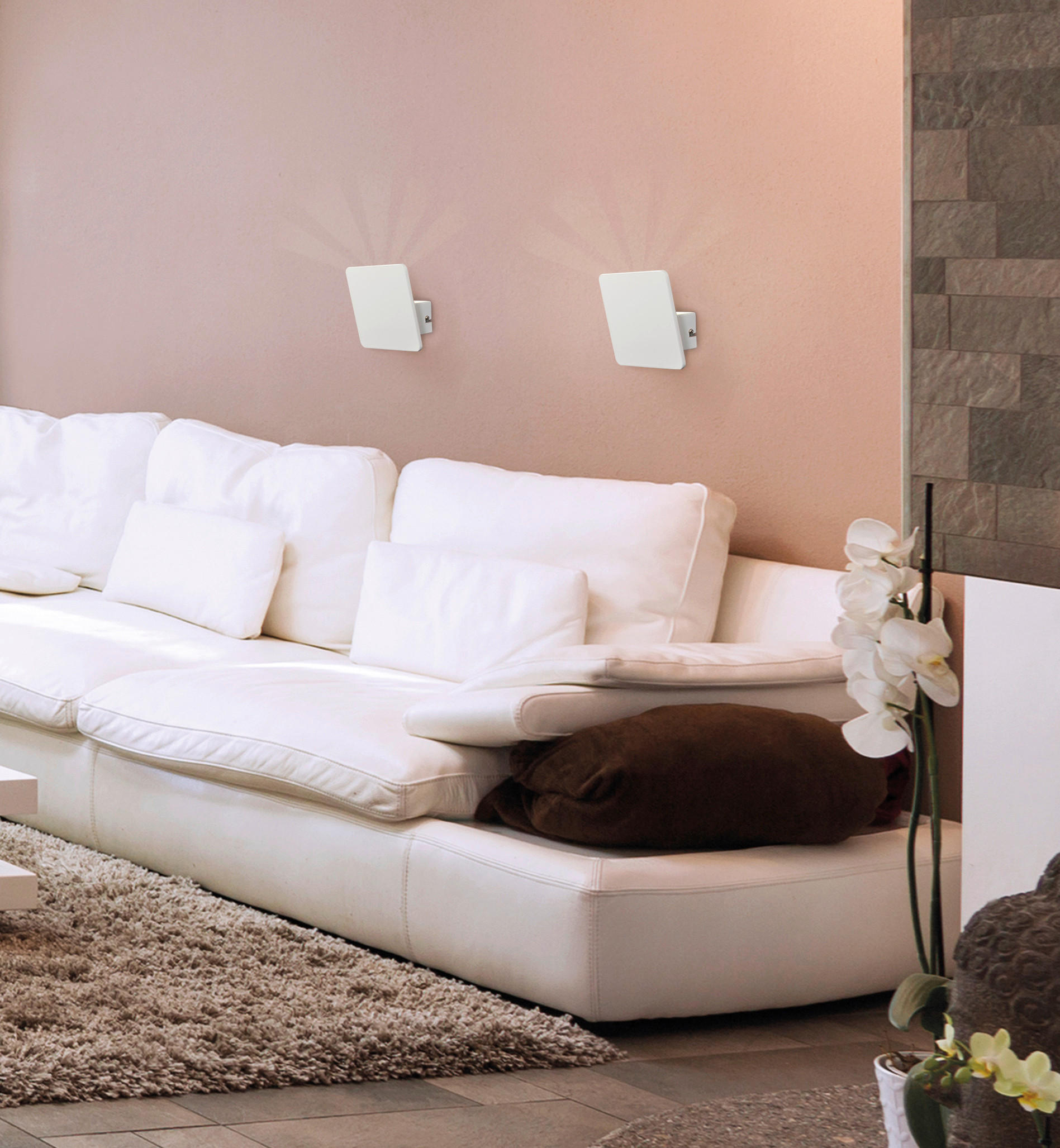 WANDLEUCHTE 5.5/14/6.8 cm   - Weiß, Basics, Metall (5.5/14/6.8cm) - Näve