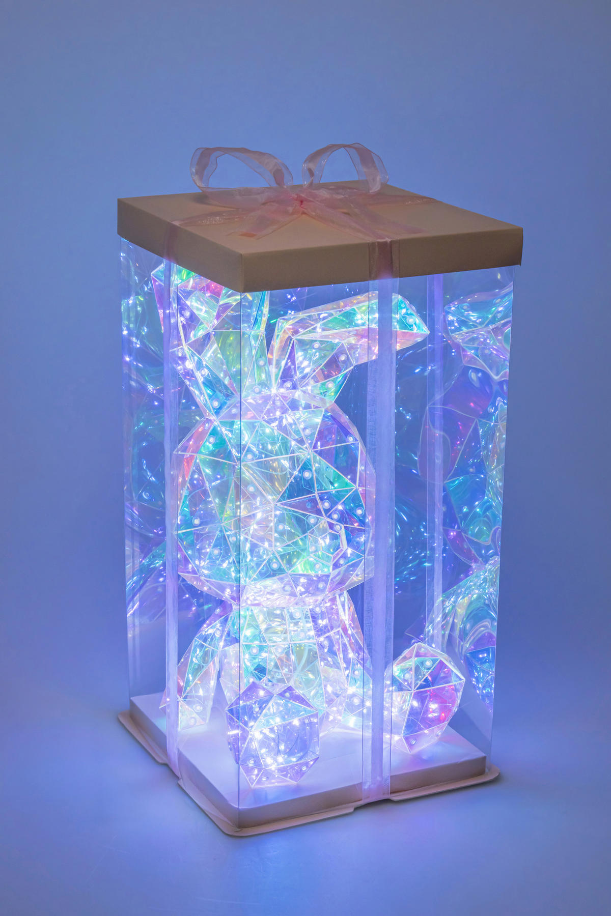 LED-DEKOLEUCHTE Hase 20/20/41 cm   - Transparent/Perlmutt, Design, Kunststoff (20/20/41cm) - Novel