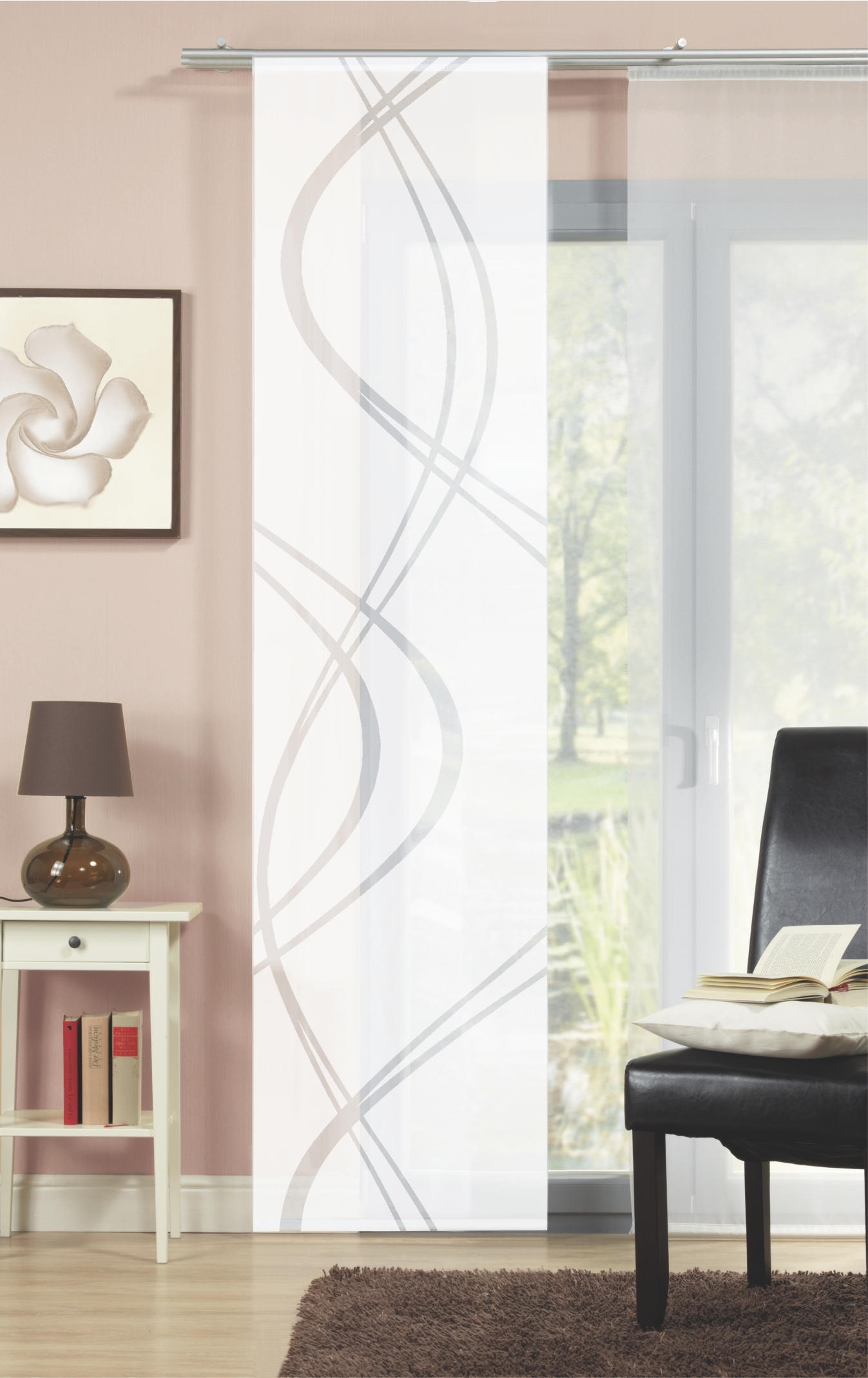 FLÄCHENVORHANG   halbtransparent   60/245 cm  - Weiß, Basics, Textil (60/245cm)