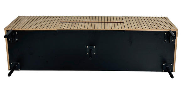 LOWBOARD LINO in 150/50/40 cm - Eichefarben/Schwarz, Design, Holzwerkstoff/Metall (150/50/40cm) - Xora